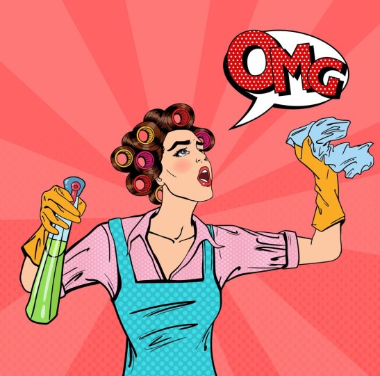 housewife-cleaning-the-house-with-spray-and-rag-vector-9503006